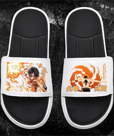 One Piece Anime Luffy Zoro Nami Pattern New Slippers Men and Women Fashionable Flat Outdoor Comfortable Sandals Gift