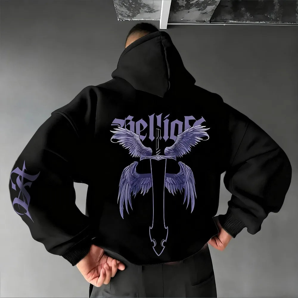 Solo Leveling Comic Hand-painted Printed Hoodie  Autumn/Winter New Men's and Women's Loose Casual American Hip-hop Sweater