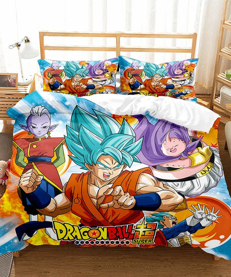 Anime Dragon Ball Duvet Comforter Quilt Cover Set Super Saiyan Bedding Set Anime Car Bed Bedroom Home Children Bedroom Gifts