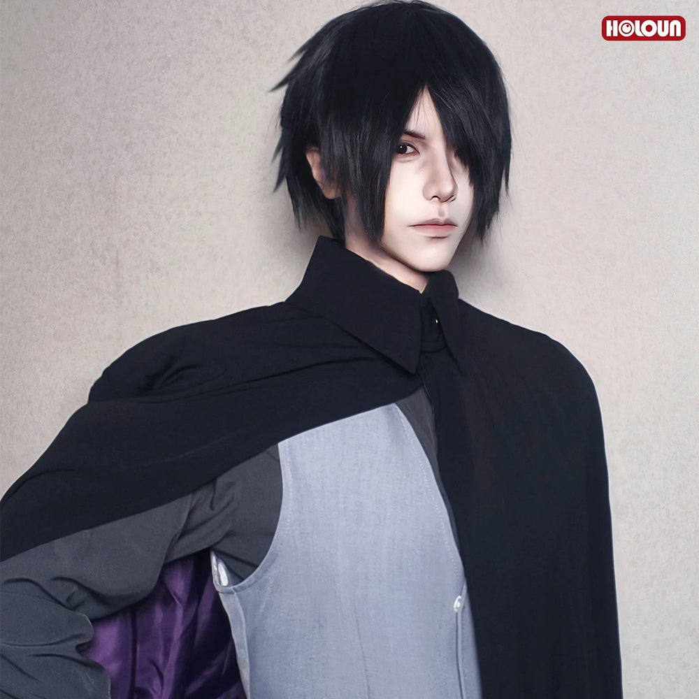 Anime Sasuke Uchiha Cosplay Costume – Cloak, Vest, Top & Pants Set 2