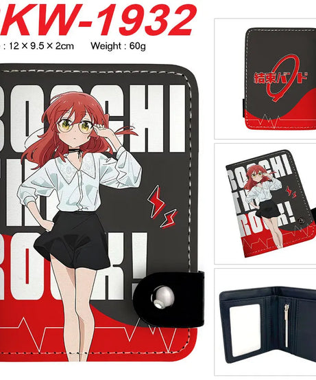 BOCCHI THE ROCK! Anime Yamada Ryo Synthetic Leather Short Men Wallet Gotoh Hitori Card Holder Purse