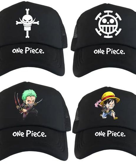 One Piece Creative Peripheral Hat Justice White Beard Luffy Anime Men and Women Sunshade Hats Duck Tongue Hat Mesh Hats