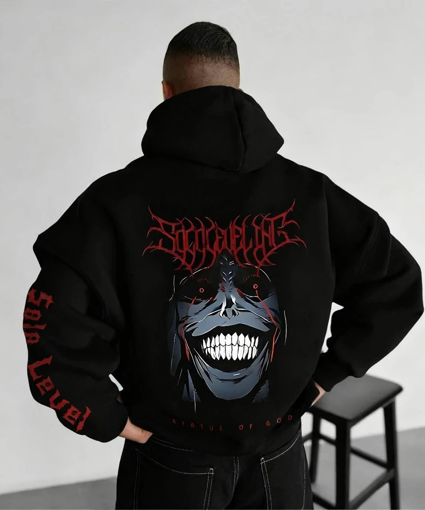 Solo Leveling Anime Peripheral Hoodie Men's and Women's Fall/Winter New Loose Casual Japanese Harajuku-style Sweater Top