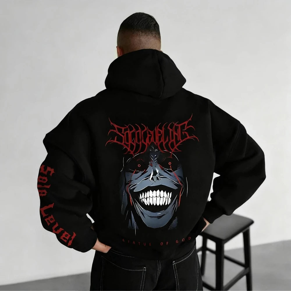 Solo Leveling Anime Peripheral Hoodie Men's and Women's Fall/Winter New Loose Casual Japanese Harajuku-style Sweater Top