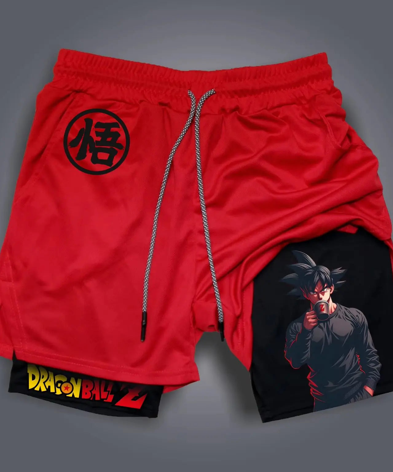 Dragon Ball Anime Men's Shorts Double Layer 2-in-1 Shorts Graphic Print Streetwear Summer Autumn Fitness Running Sports Pants
