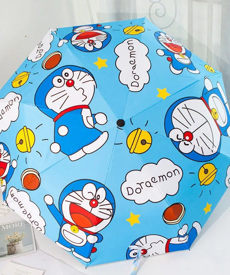 Doraemon sun umbrella cute personality creative fashion folding thickened sunscreen sunshade umbrella holiday gift