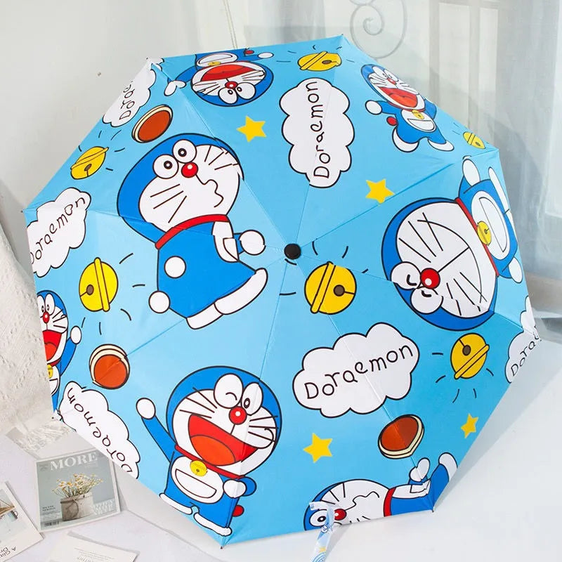 Doraemon sun umbrella cute personality creative fashion folding thickened sunscreen sunshade umbrella holiday gift