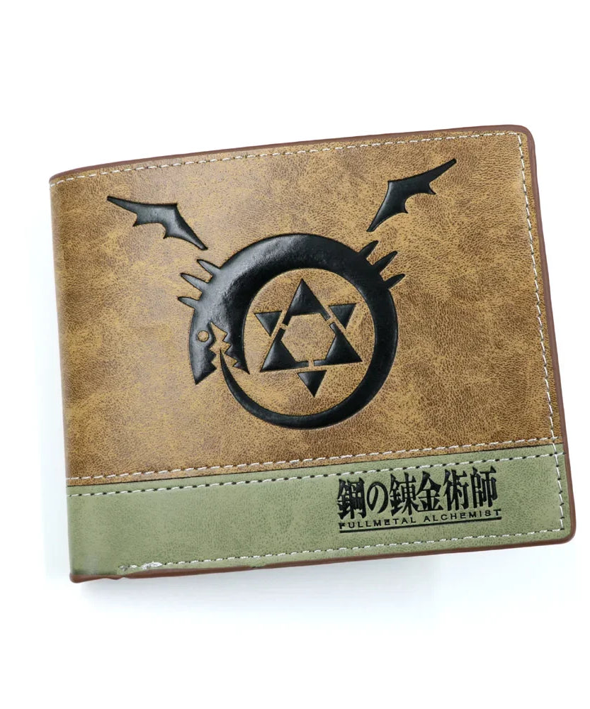 Anime demon slayer Man Bifold Wallets Khaki Card Holders Coin Purse
