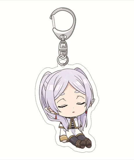 Frieren: Beyond Journey'S End Acrylic Anime Cute Keychain Jewelry Bag Pendant Gift Figure Key Ring Girl Badge Charms Wholesale