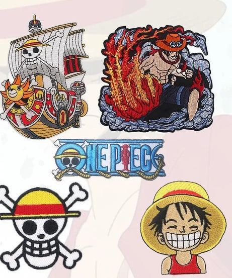 One Piece Luffy Animation Character Embroidery Ironing Cloth Sticker Fashion Clothes DIY Hole Patch Cloth Sticker