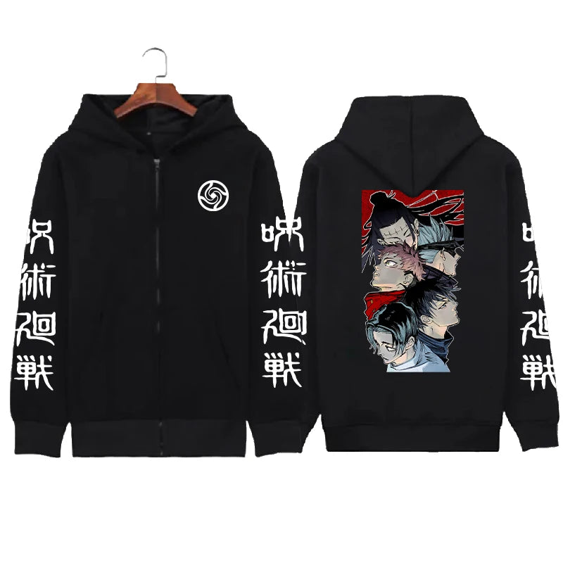 Jujutsu Kaisen Yuji Itadori & Yuta Okkotsu Graphic Zip-Up Hoodie 4