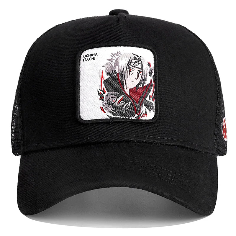 New Naruto Uchiha Summer Travel Peaked Men's Embroidery Hip-Hop Style Sun Visor Adjustable Trucker Mesh Cap Festive Gift