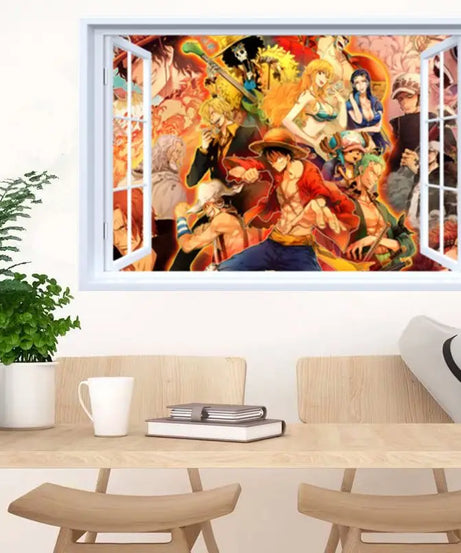 One Piece Anime Luffy Poster Wall Sticker Personality Creative Fashion Boys Dormitory Decoration Wallpaper Self Adhesive