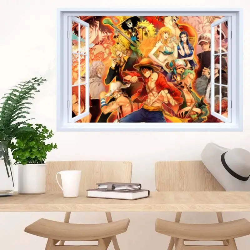 One Piece Anime Luffy Poster Wall Sticker Personality Creative Fashion Boys Dormitory Decoration Wallpaper Self Adhesive