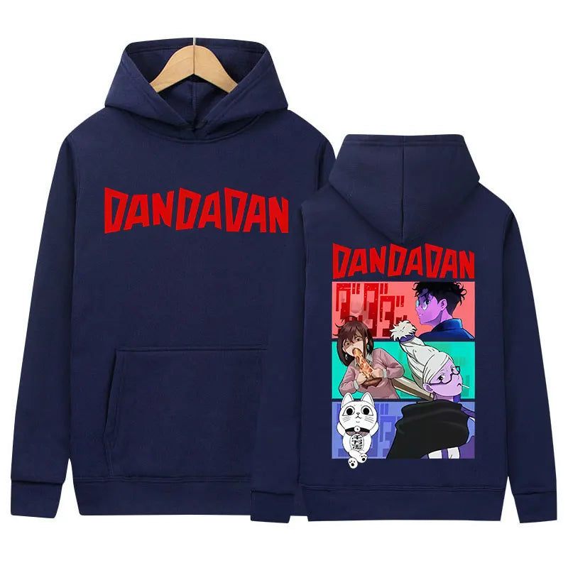 Dandadan Okarun & Momo Graphic Fleece Hoodie Harajuku Anime Streetwear 6
