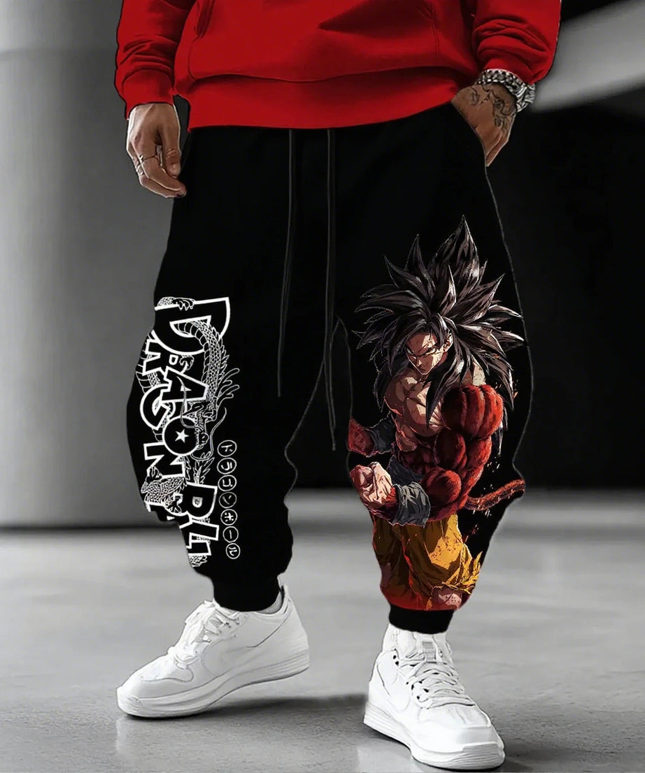 Dragon Ball Super Saiyan Goku Men Jogger Pants Anime Streetwear Casual Sweatpants Loose Fit Graphic Print Spring Autumn Trousers