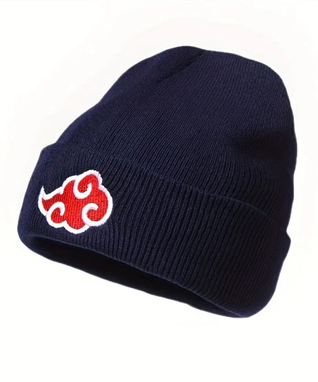 Beanies Women Autumn Winter Warm Hat Anime Akatsuki Cosplay Red Cloud Embroidery Caps For Men Knitted Bonnet Unisex