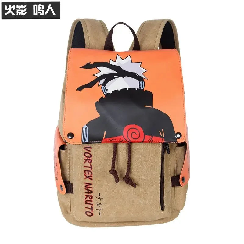 Naruto Creative  Animation Peripheral Naruto Canvas Backpack Large Capacity Student School Bag Portable Backpack Gift