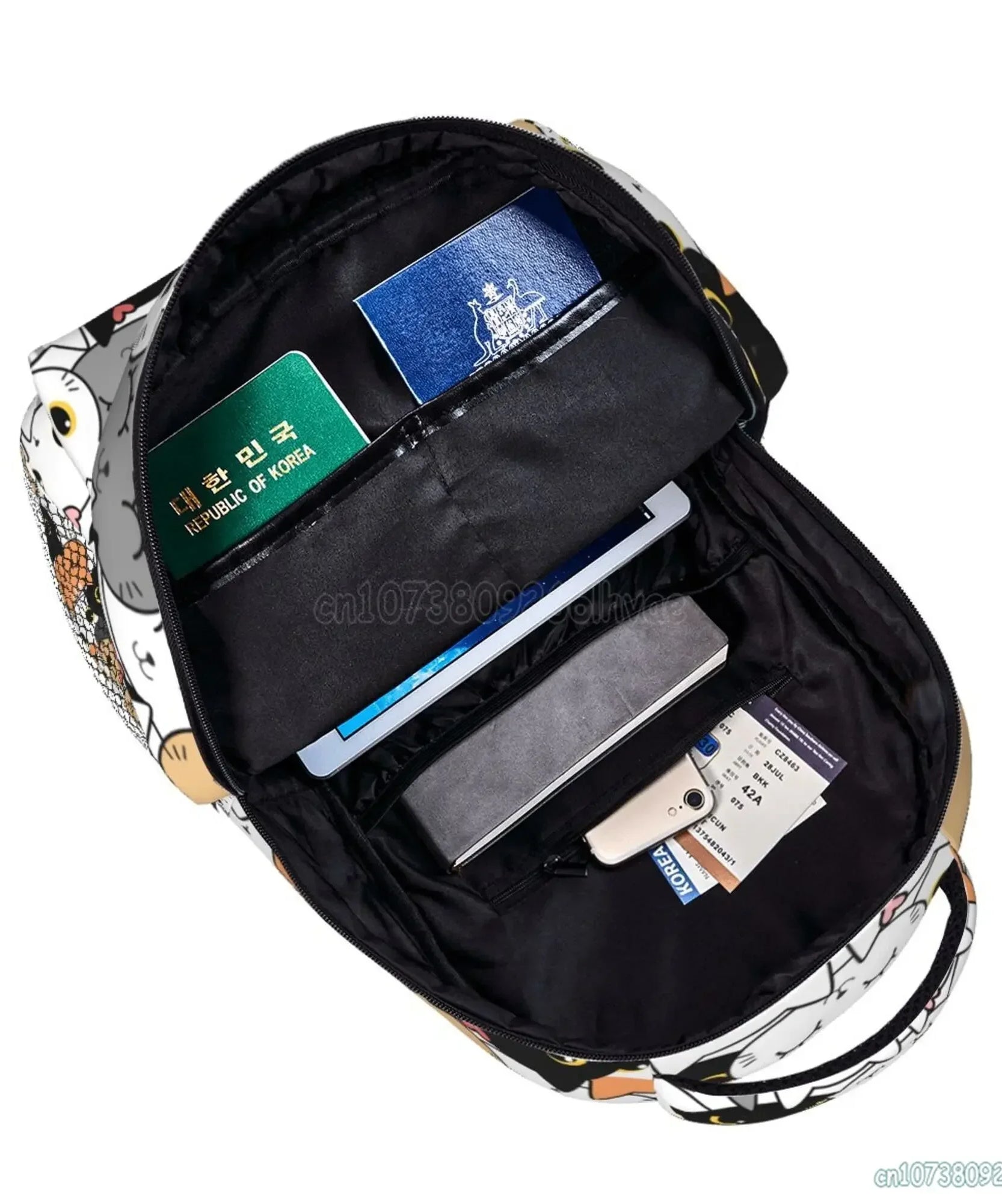 Anime Neko Atsume Women Backpack Mochila for Girls Boys Travel Rucksack Cute Cat Printing Shoulder Bag for Teenages