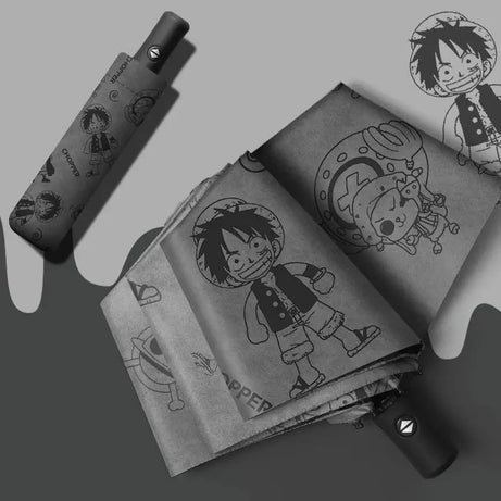 One Piece Luffy & Chopper Automatic Umbrella - Anime Sun/Rain