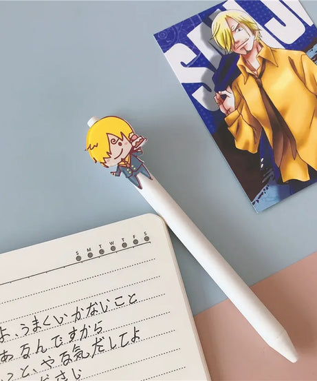 One Piece Neutral Pen Press Bullet Luffy Anime Adventure Black Office Writing Signature Pen Stationery School Supplies