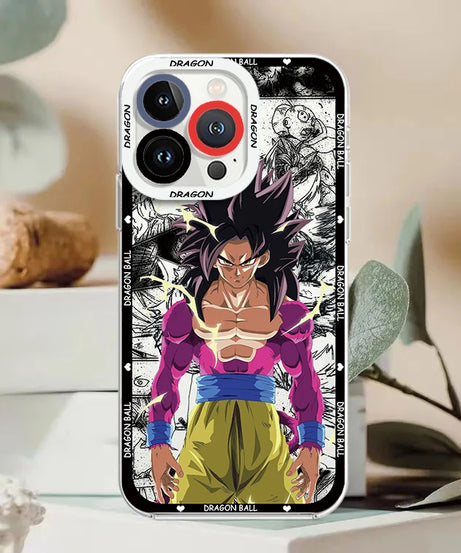 Goku & Vegeta Angel Eyes Case – Dragon Ball Transparent iPhone 7–15 Pro Max