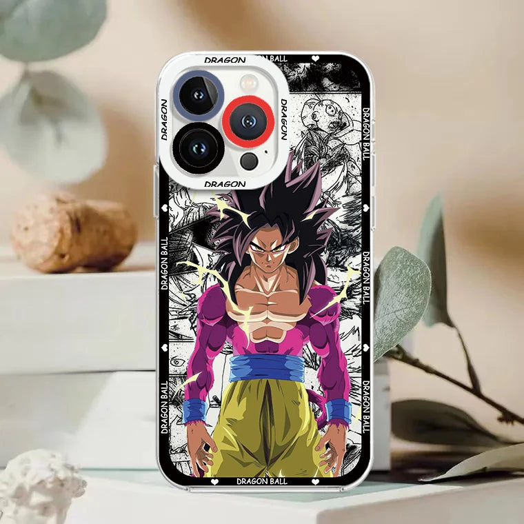 Goku & Vegeta Angel Eyes Case – Dragon Ball Transparent iPhone 7–15 Pro Max