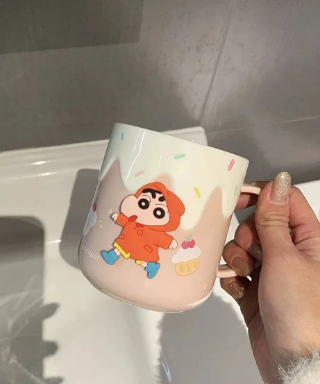 400ml Crayon Shinchans Cute Children Toothbrush Cup Anime Home Bathroom Toothpaste Holder Colorful Toothbrush Tools Storage Cup