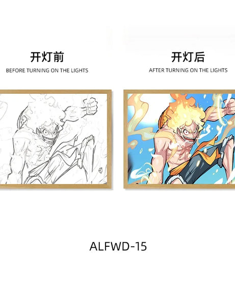 Sun God Nika Luffy Light-Up Frame – One Piece LED Desktop Decor