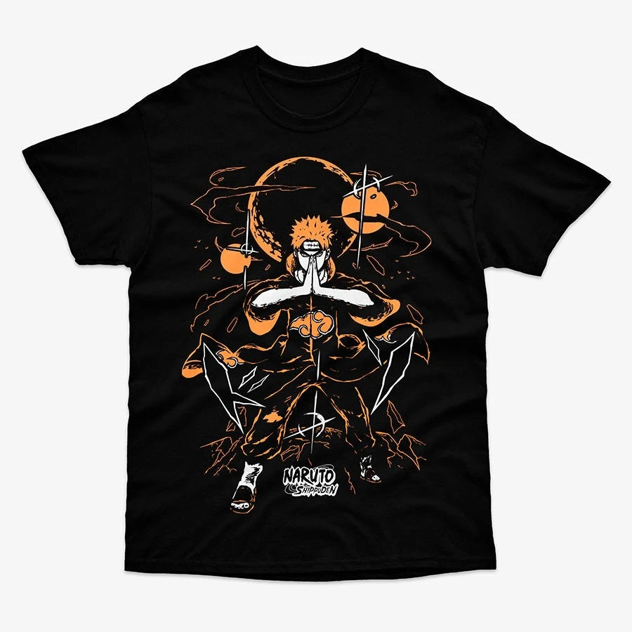 Anime Naruto Pain Nagato Graphic T-Shirt – Akatsuki Streetwear Oversized Cotton Tee