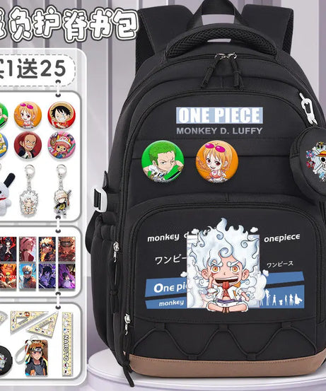One Piece Luffy Backpack – Large Canvas School & Travel Bag