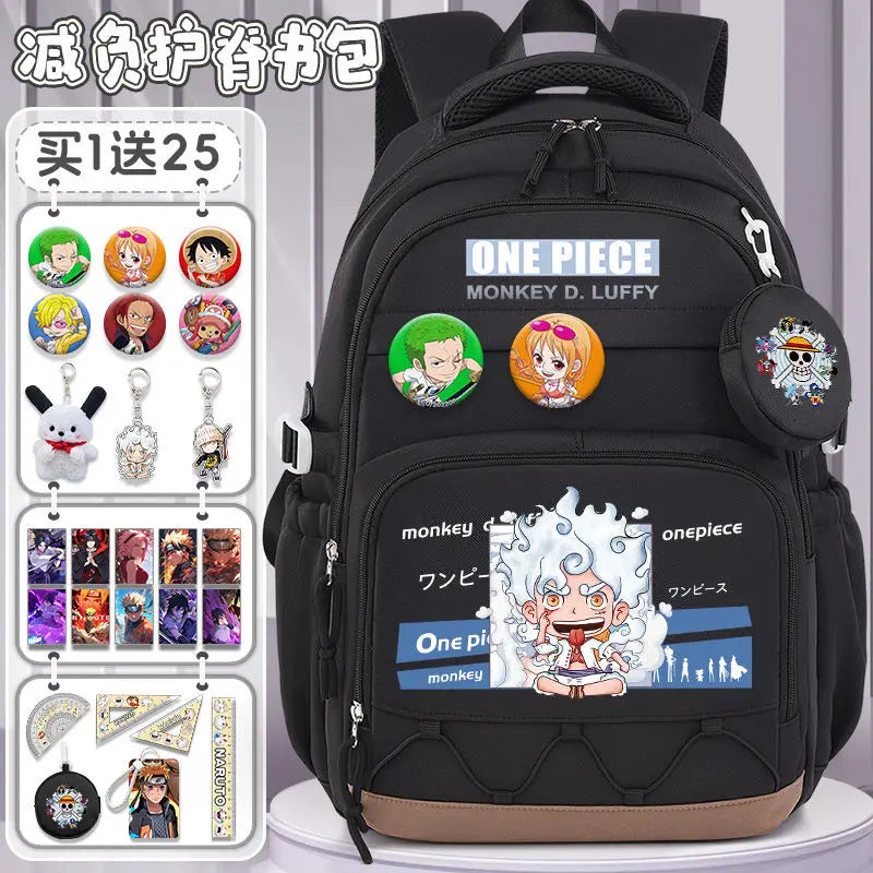 One Piece Luffy Backpack – Large Canvas School & Travel Bag