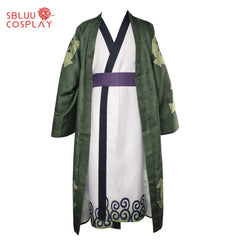 One Piece Wano Country Roronoa Zoro Cosplay Costume – Green Kimono Outfit