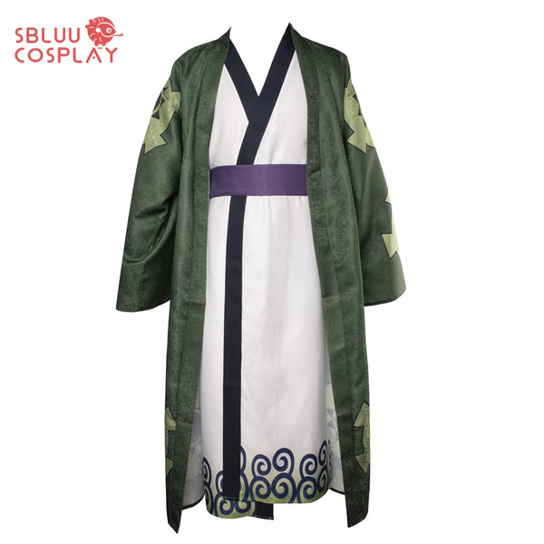 One Piece Wano Country Roronoa Zoro Cosplay Costume – Green Kimono Outfit