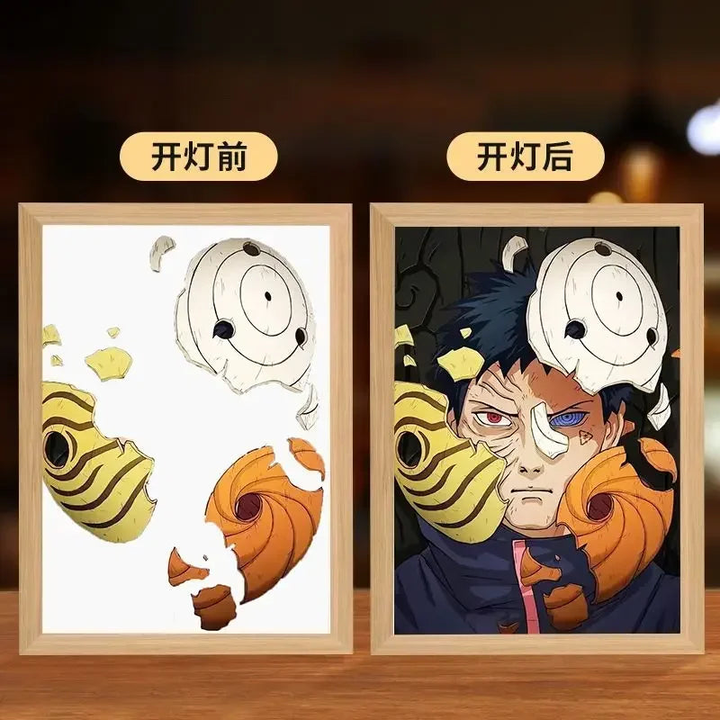 Naruto LED Night Light – Kakashi, Sasuke & Madara Anime Bedroom Lamp Gift