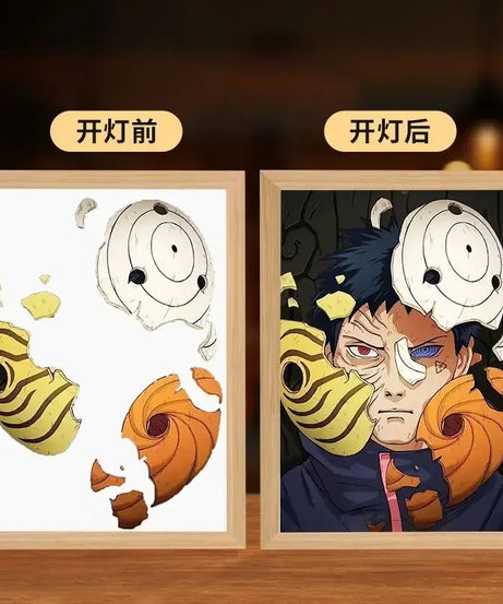 Naruto light painting Kakashi Sasuke Uchiha Madara anime bed head light bedroom creative personality night light holiday gift