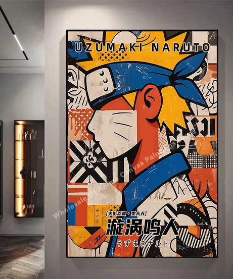 Naruto Graffiti Poster – Itachi Uchiha Akatsuki Anime Wall Art for Home Decor