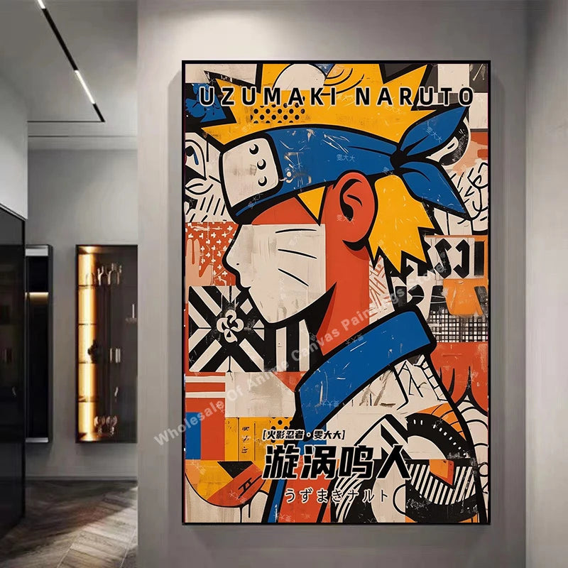 Naruto Graffiti Poster – Itachi Uchiha Akatsuki Anime Wall Art for Home Decor