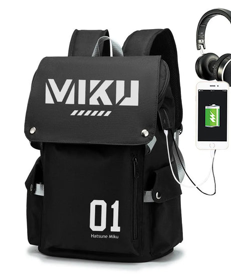 New Hatsune Anime Backpack Student School Shoulder Bag Business Multifunctional Large Capacity Computer Bag Travel Backpack