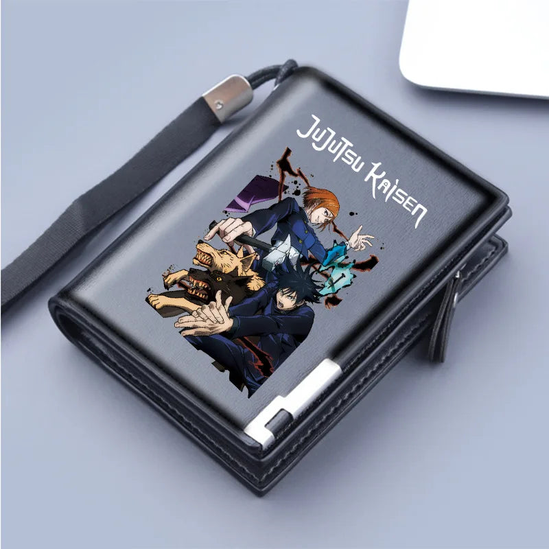 Jujutsu Kaisen Wallet Anime Coin Purse Men Credit Card Holder Boy Student Fashion Short Trifold Money Key Storage Pouch