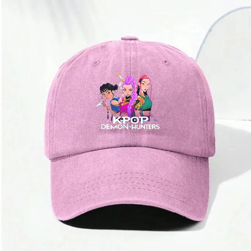 Kpop Demon Hunteres Baseball Cap for Girls Boys Summer Adjustable Sun Hat Anime Cute Retro Sunbonnet Adult Women Headgear Gift
