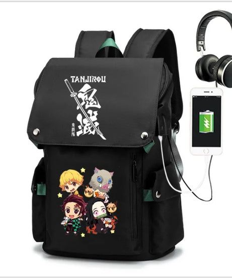 Demon Slayer Anime Backpack – Large-Capacity Travel & School Bag
