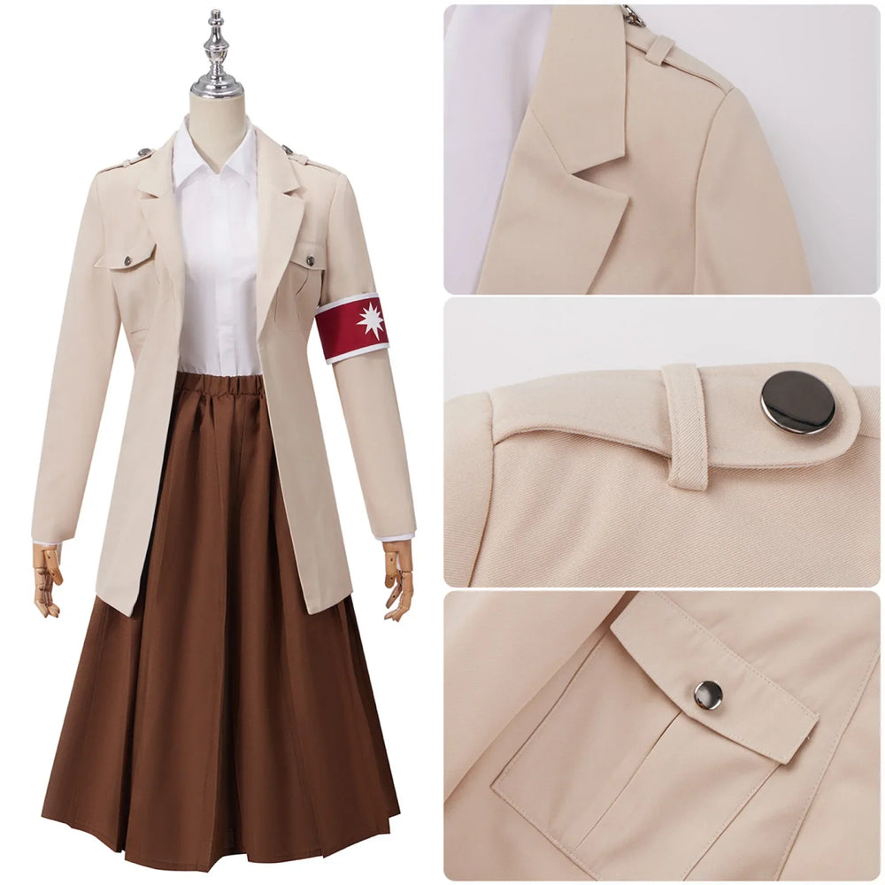Attack on Titan Pieck Finger Cosplay Costume – Marley Military Uniform Set 3