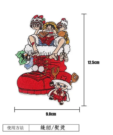 One Piece Luffy Animation Character Embroidery Ironing Cloth Sticker Fashion Clothes DIY Hole Patch Cloth Sticker