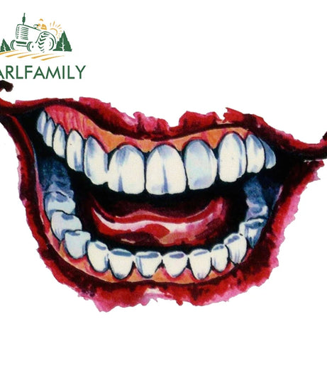 EARLFAMILY 13cm For Scary Devil Tooth Helmet Car Stickers RV JDM Motorcycle Decal Waterproof Camper Van Funny Car Accessories