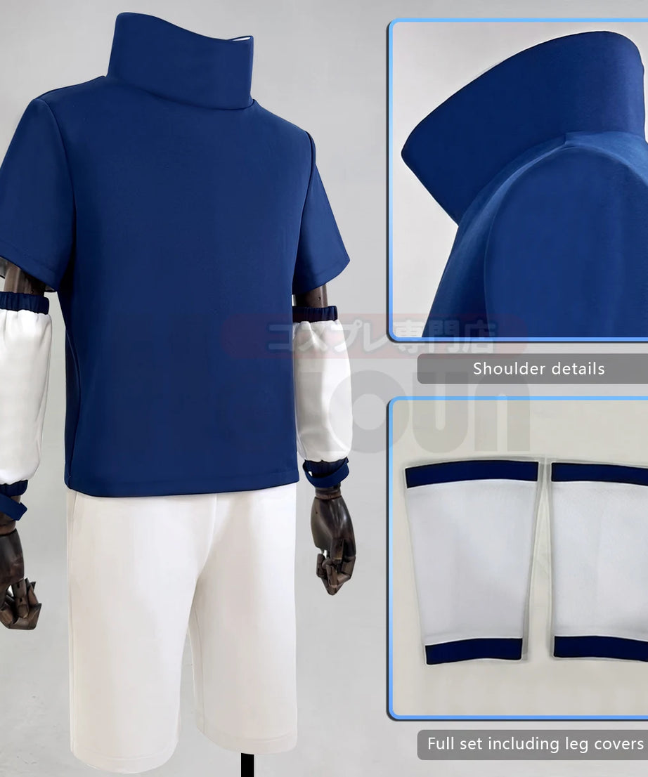 Sasuke Uchiha Cosplay Outfit – Adult Naruto Costume Set (Top & Shorts)