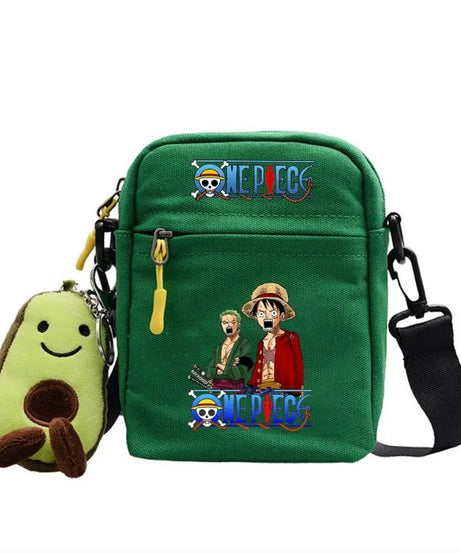 One Piece Shoulder Bag Anime Personality Creative Children's Print Crossbody Bag, Student Canvas Bag Holiday Gift
