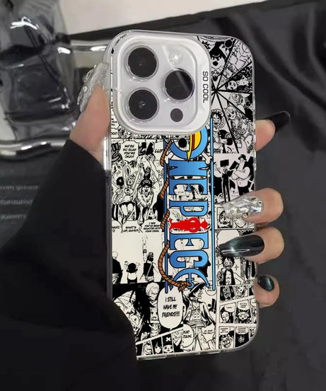 One Piece Logo iPhone 15 14 13 12 11 8 7 XS XR X Pro Max Plus  Case - Silver/Colorful