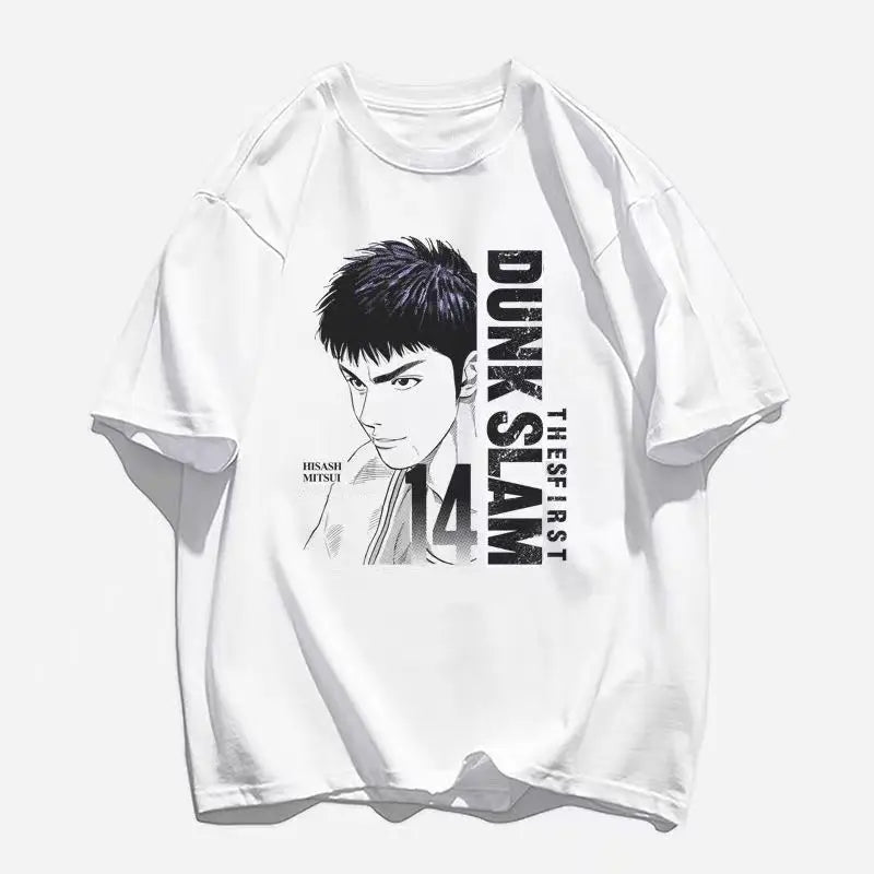 Slam Dunk anime peripheral kawaii white t-shirt versatile Shohoku team uniform Sakuragi Hanamichi Akagi Haruko summer top gift