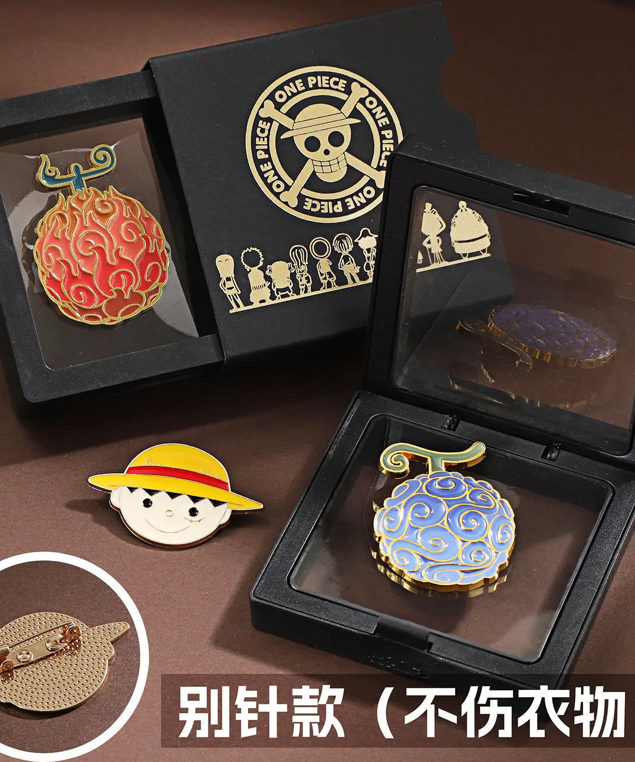 One Piece King Pin Straw Hat One Piece Team Metal Badge Backpack Ace Devil Fruit Medal Couple Luffy Brooch